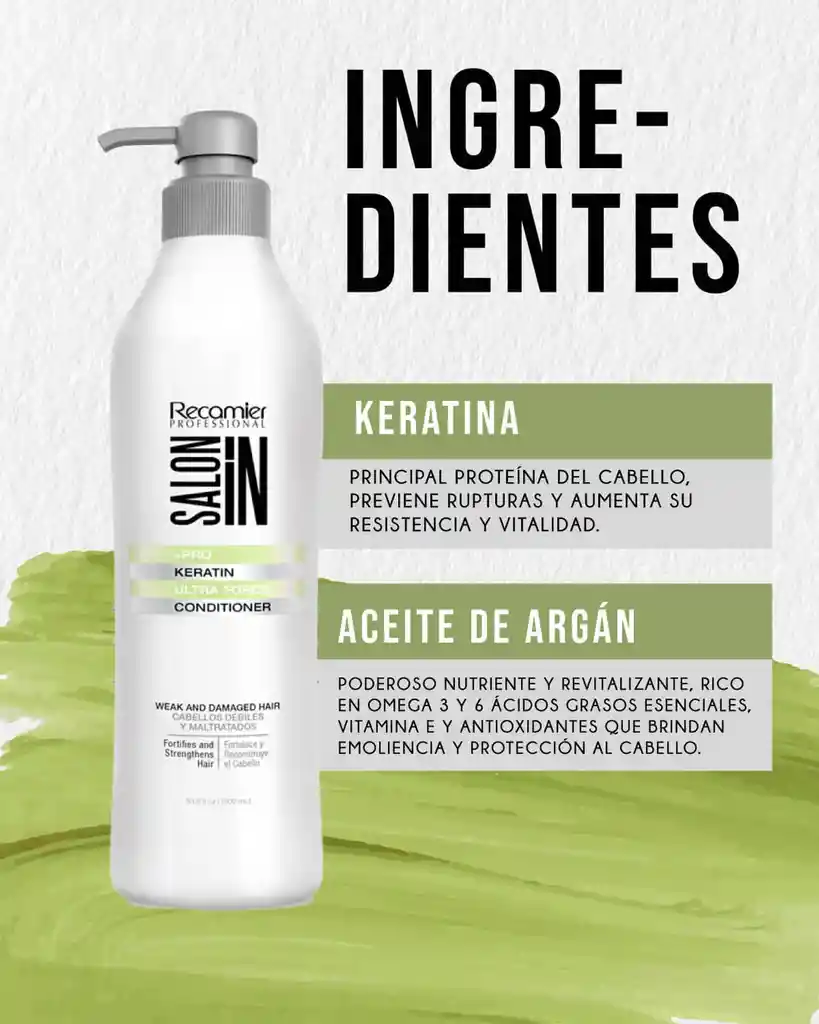 Acondicionador Keratin Ultra Force Salon In Recamier X1000 Ml
