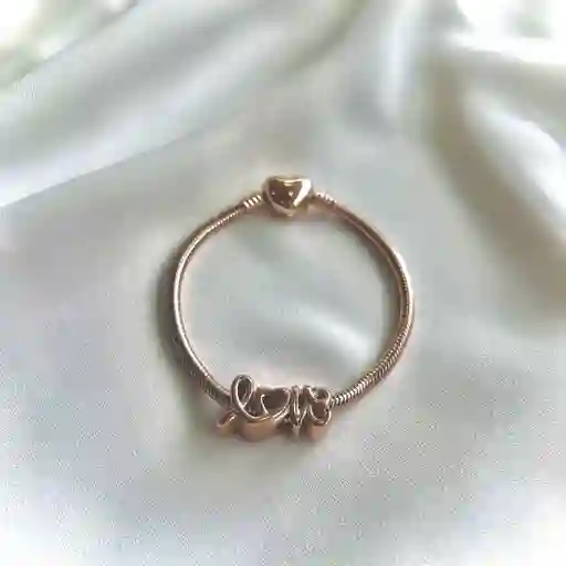 Charm Letras Love + Pulsera Rosa Talla 19 Cm