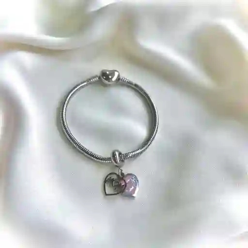 Charm Mom + Pulsera Plateado Talla 17 Cm