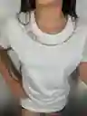 Blusa Guess Blanca Piedras Original Cuello Redondo Camisa
