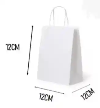 Bolsa De Regalo Blanca Kraft 12 X 12 X 1 Und