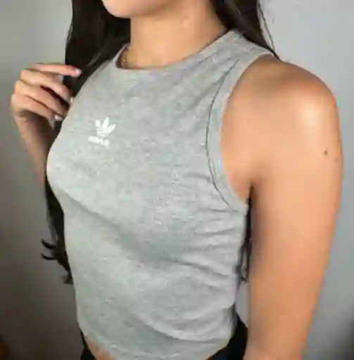 Camisilla Adidas Deportiva Gris Mujer Uso Casual Dama
