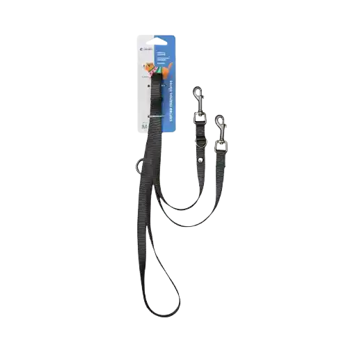 Correa Para Perro Manos Libre Nylon Negro Talla M