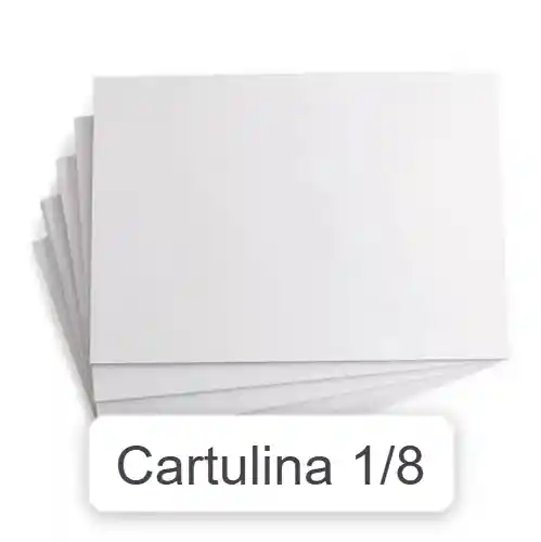 Cartulina Blanca 1/8 (octavos) X 2 Und