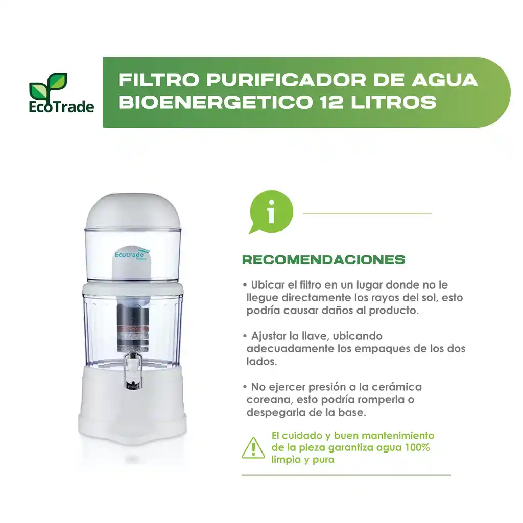 Filtro Purificador De Agua 12 Litros Ecotrade Filters