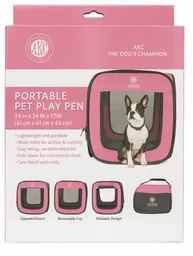 Parque De Juego Portatil Para Mascota - Rosa