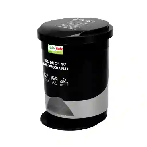 Papelera Pedal 12lt Negra Res/no Aprovec