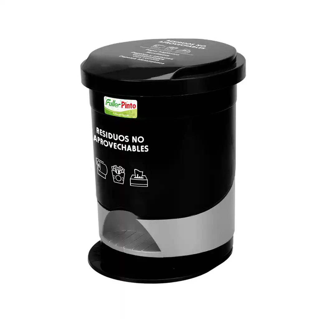 Papelera Pedal 12lt Negra Res/no Aprovec