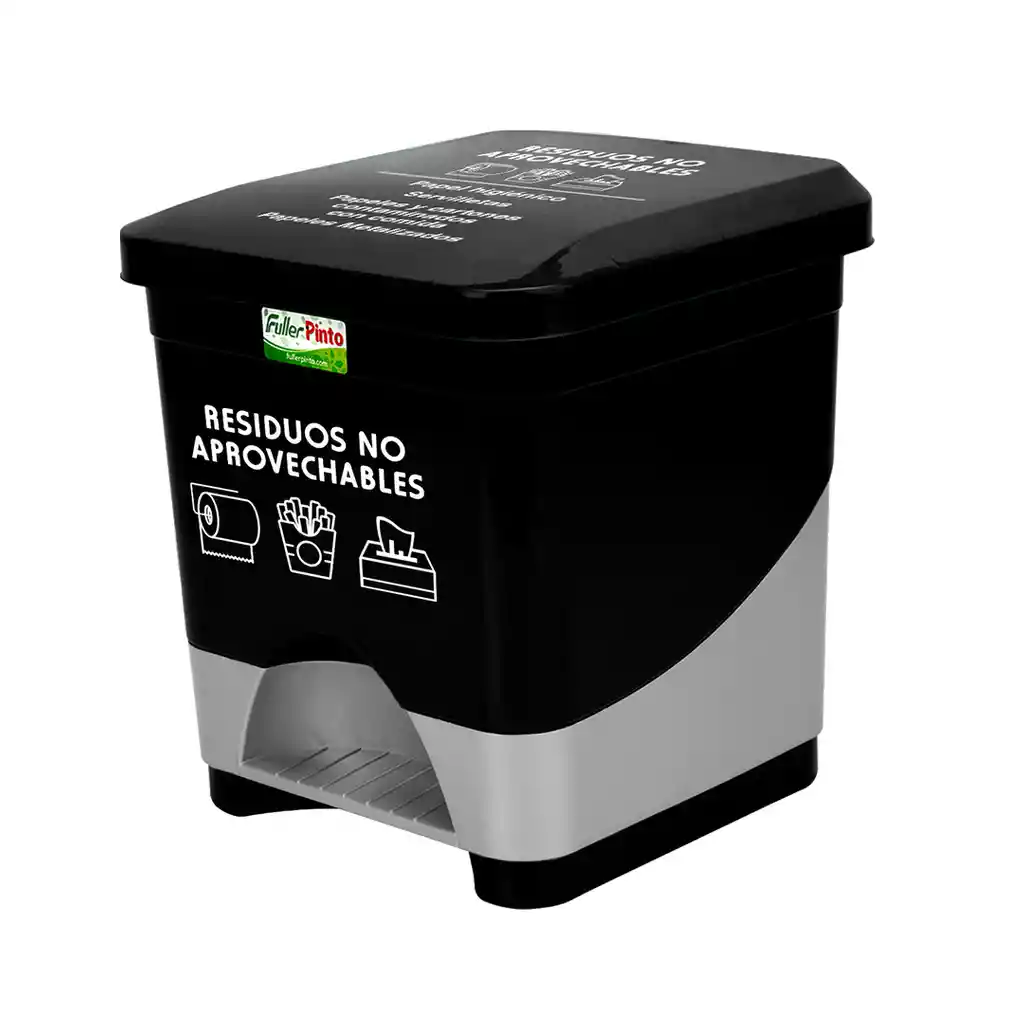 Papelera Cuad.20lt Negra Res/no Aprovech