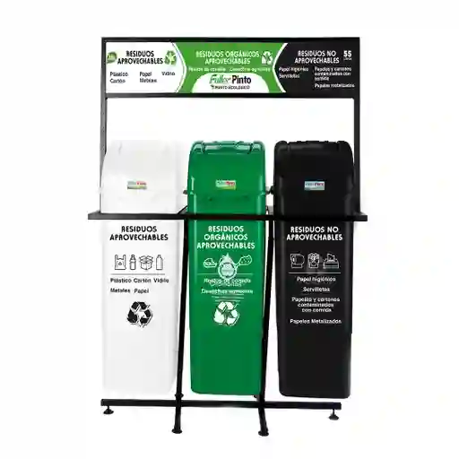 Punto Ecolog. 55 Lt Verde-blanco-negro