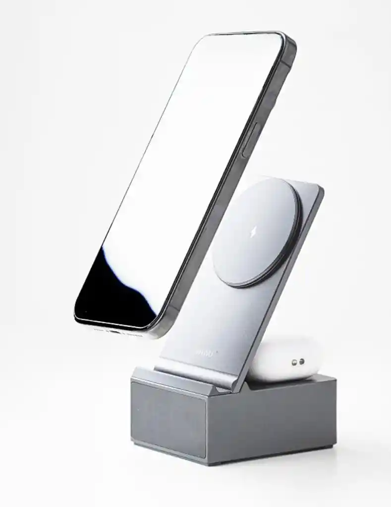 3 En 1 Cargador Magnético Para Celulares Con Reloj De Wilwu