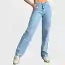 Pantalón Jean Bota Recta Con Brillos