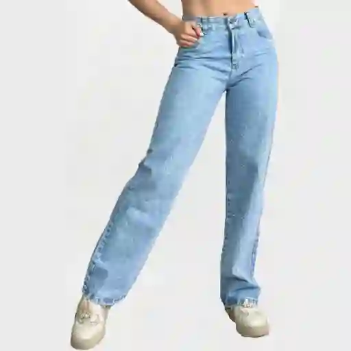 Pantalón Jean Bota Recta Con Brillos