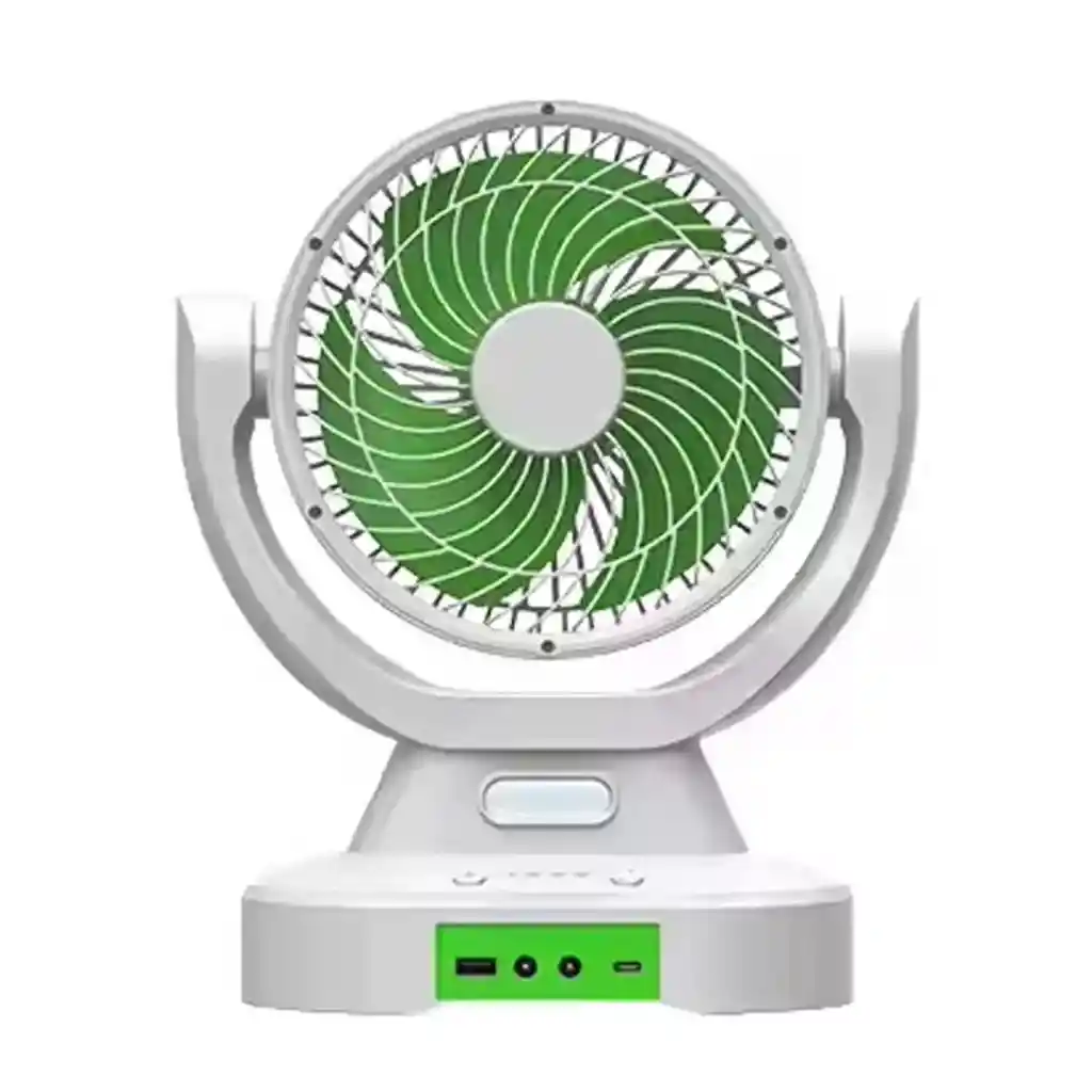 Ventilador Mesa Solar Recargable Panel Solar Ac Dc Luz Led 9 Pulgadas