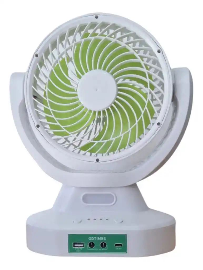 Ventilador De Mesa Recargable Con Panel Solar 7 Pulgadas Gdtimes