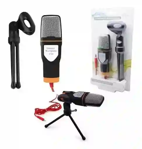 Micrófono Condensador Camara Pc Computador Celular + Trípode
