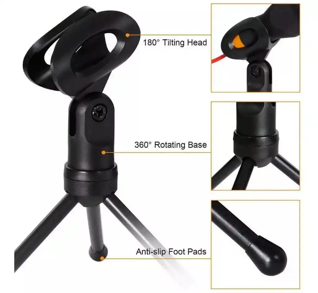 Micrófono Condensador Camara Pc Computador Celular + Trípode