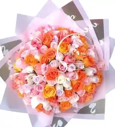 Rosas Pastel Bouquet X100