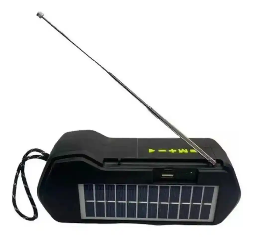 Parlante Panel Solar Inalámbrico Usb Micro Sd Linterna Led