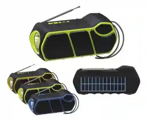 Parlante Panel Solar Inalámbrico Usb Micro Sd Linterna Led