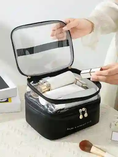 Cosmetiquera Para Maquillaje Doble Piso