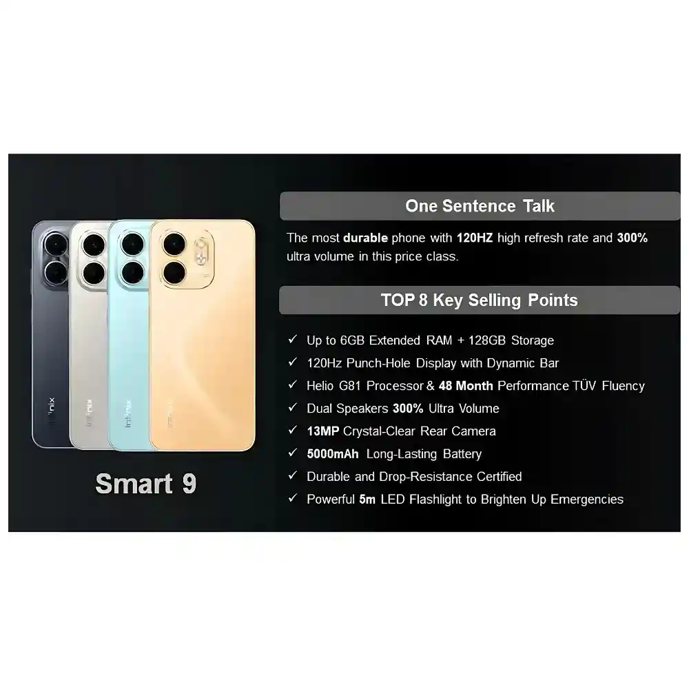 Celular Infinix Smart 9 128gb 6gb Ram + Obsequio Smartwatch Mobulaa