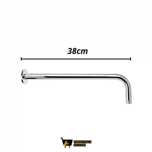 Tubo Ducha Acero Inox Boccherini 38cm + Escudo Ref: Yw036