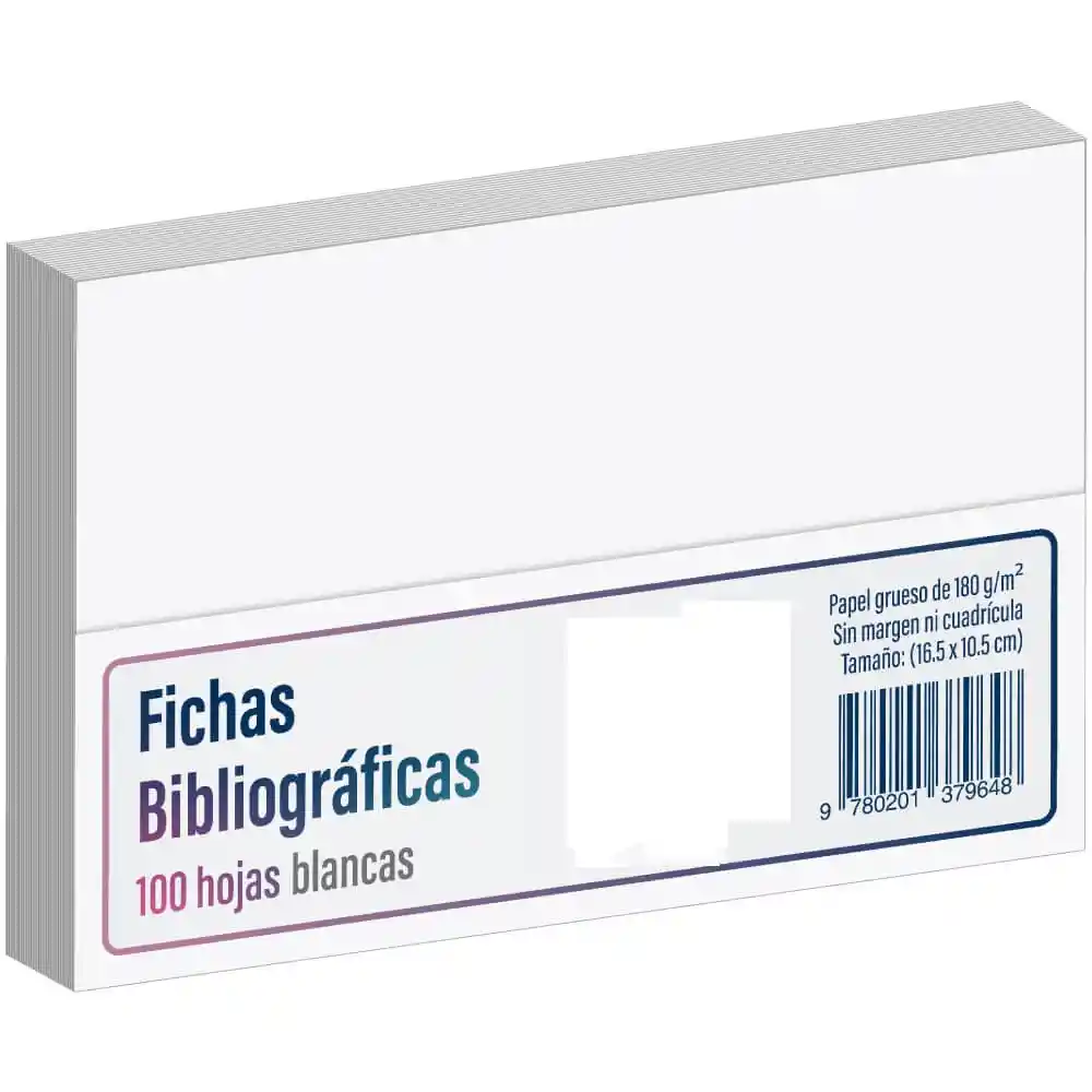 Fichas Bibliograficas Blancas X 100 Und