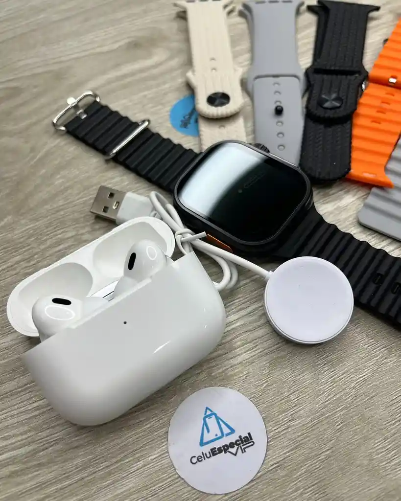 Smartwatch + 7 Manillas + Audifonos Pro 2