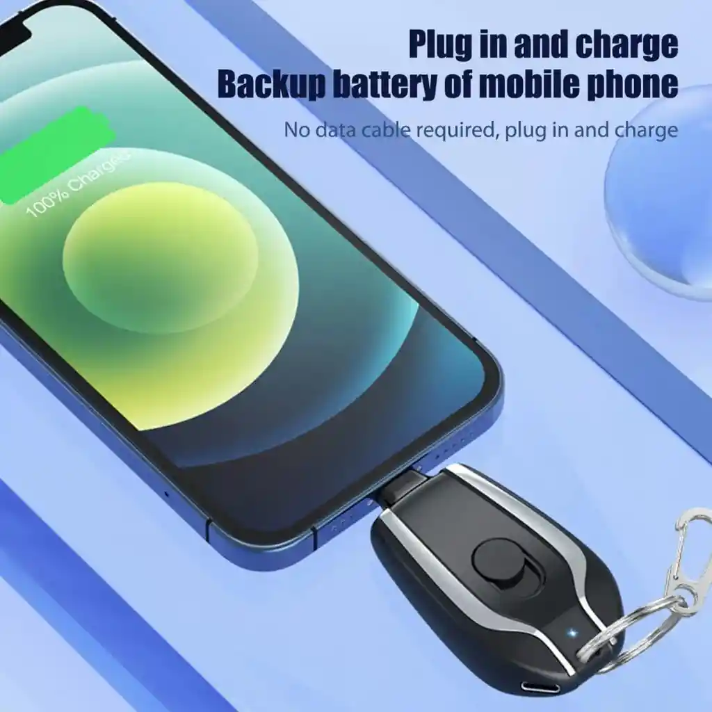 Power Bank Tipo C Inalambrico Cargador Llavero Bateria Mini