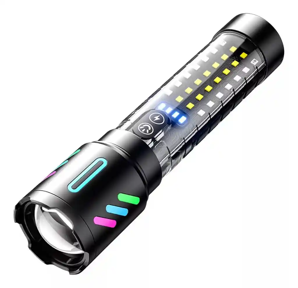 Linterna De Luz Fuerte Multifuncional Recargable