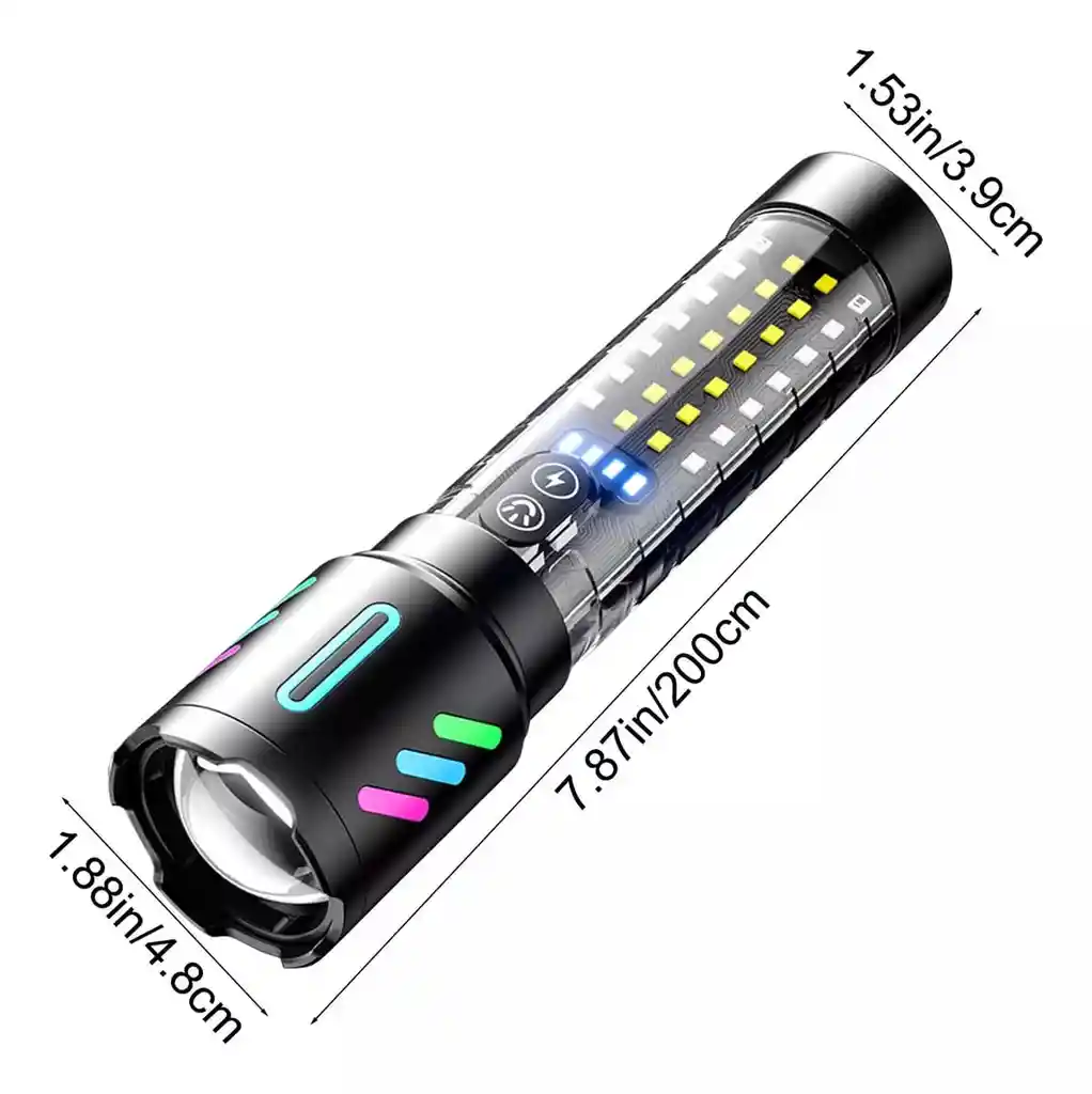 Linterna De Luz Fuerte Multifuncional Recargable