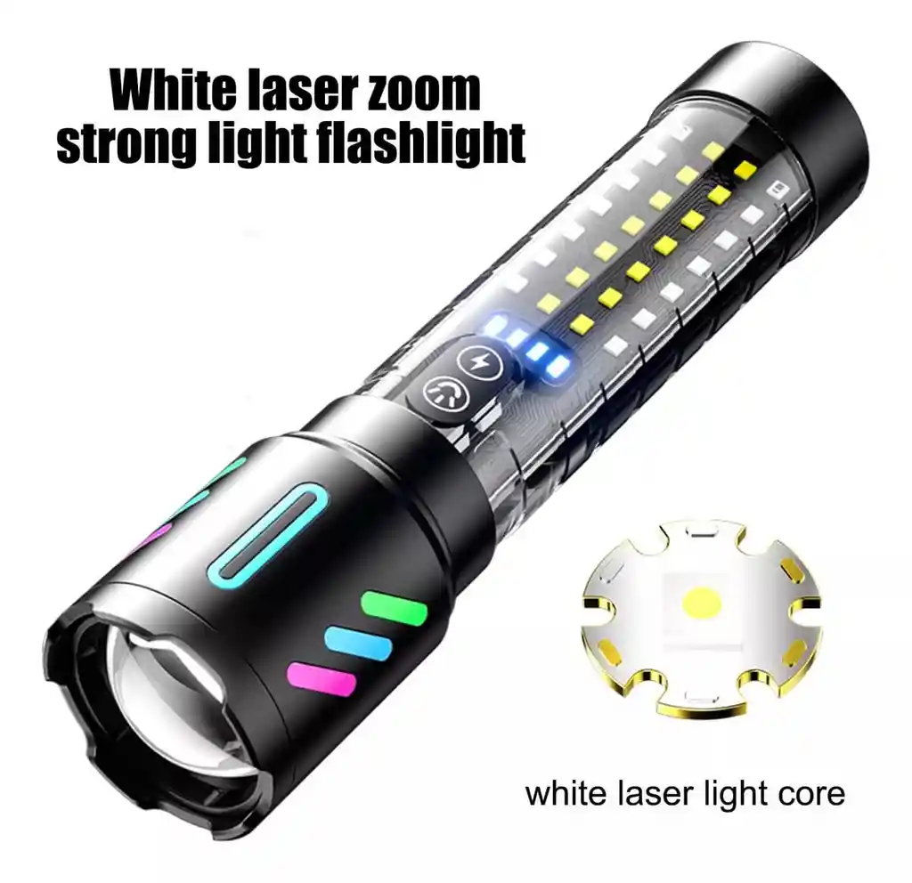 Linterna De Luz Fuerte Multifuncional Recargable