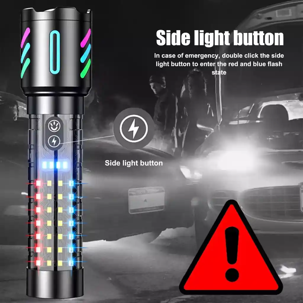 Linterna De Luz Fuerte Multifuncional Recargable