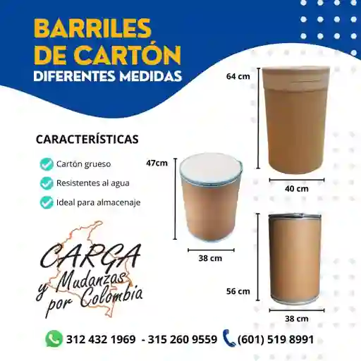 Barriles De Cartón - 56 Cm X 36 Cm - Embalaje