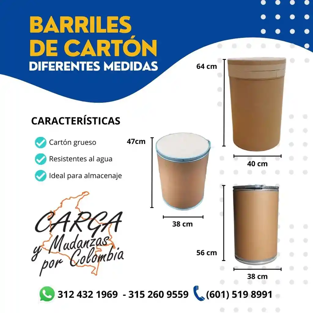 Barriles De Cartón - 56 Cm X 36 Cm - Embalaje