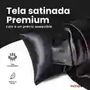 Combo Edredón Cama Doble Negro Premium + 2 Almohadas Confort Siliconado + Par Fundas Satín