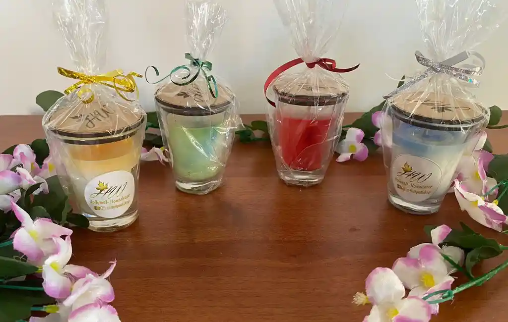 Vela Aromática Pequeña De Limón De Cera De Palma