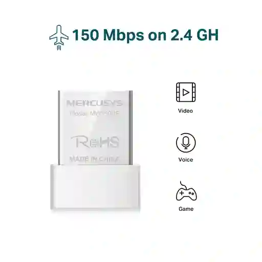 Adaptador Usb Wifi 150 Mbps Wireless Nano Mercusys Mw150us