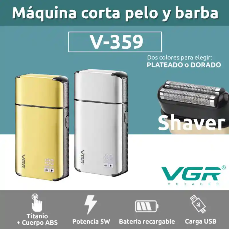 Rasuradora Eléctrica Vgr V-359 Titanio 8000rpm Ideal Viaje