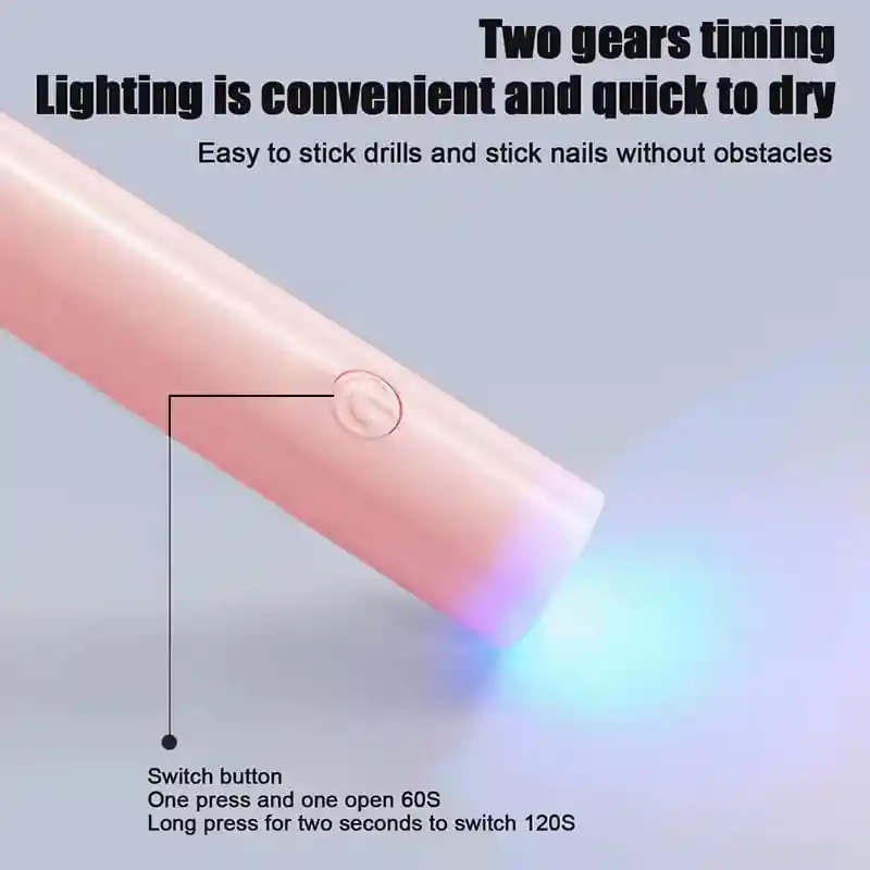 Secador De Uñas Portátil, Lámpara Uv Led Recargable, De Secado Rápido