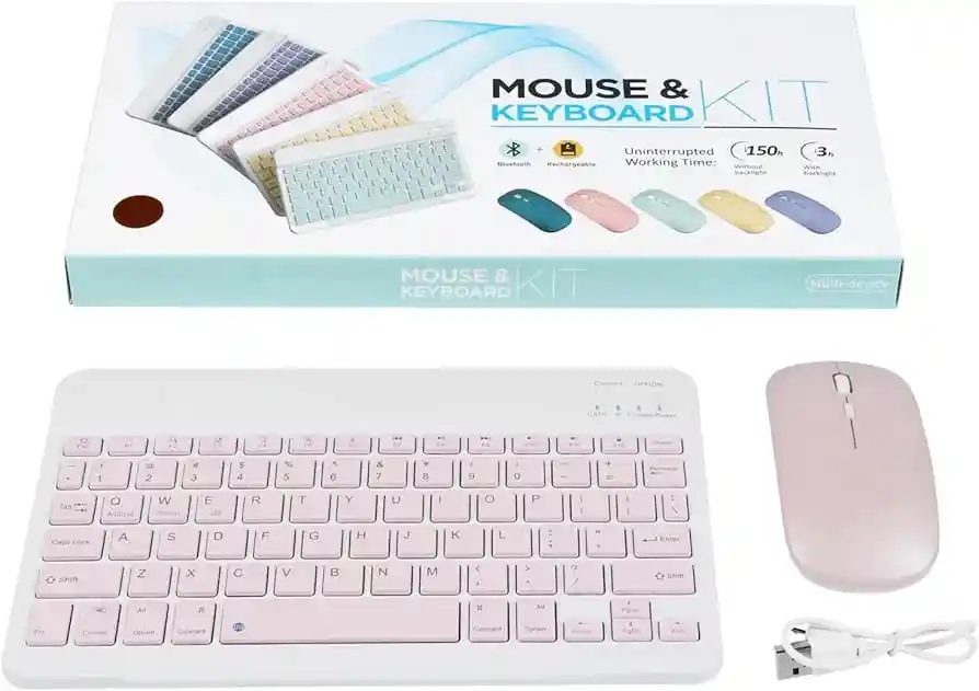 Combo Teclado Mouse Bluetooth Tablet Computador Inalámbricos
