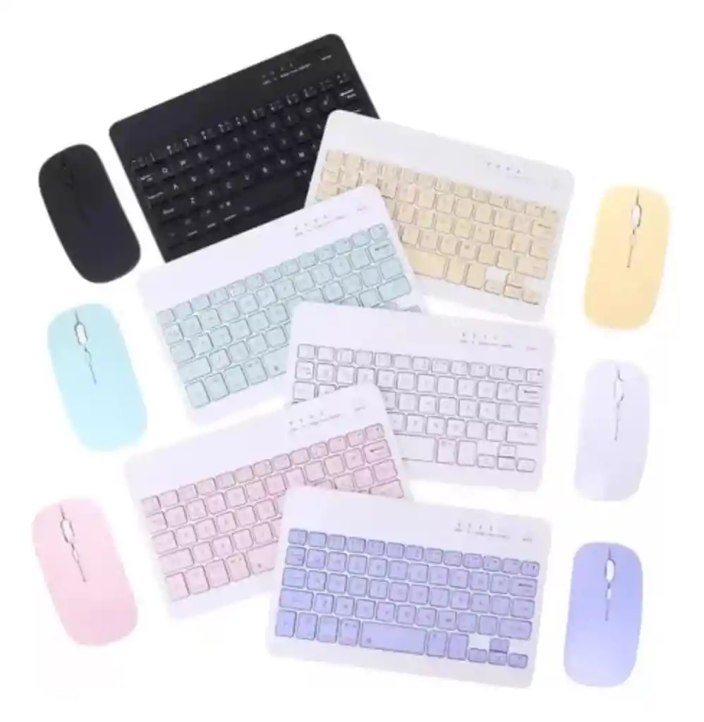 Combo Teclado Mouse Bluetooth Tablet Computador Inalámbricos