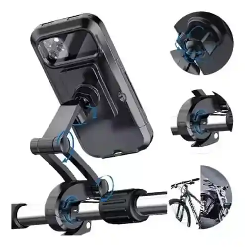Soporte Holder Bolso Porta Celular Moto Para Espejo Scooter