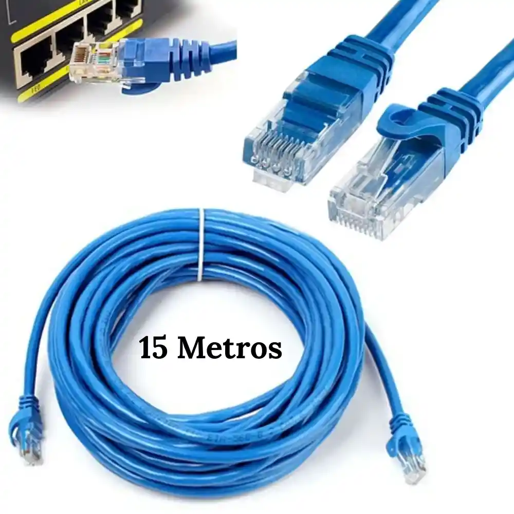 Cable Lan De Internet Cat5e 15 Metros Largo Cable Ethernet Utp 15mt