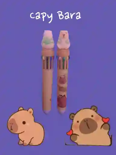 Lapicero Multicolor Capy Bara 10 Tintas