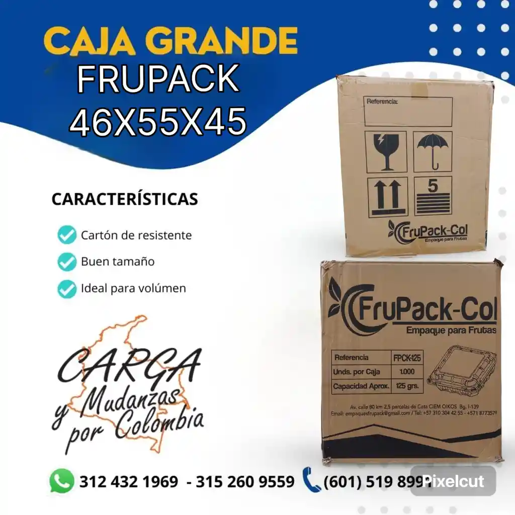 Caja Mediana Frupack Grande 50x32x36 - Embalaje