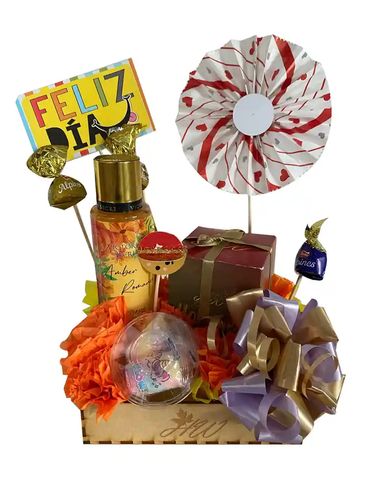 Ancheta De Regalo Con Vela Aromatica Y Splash
