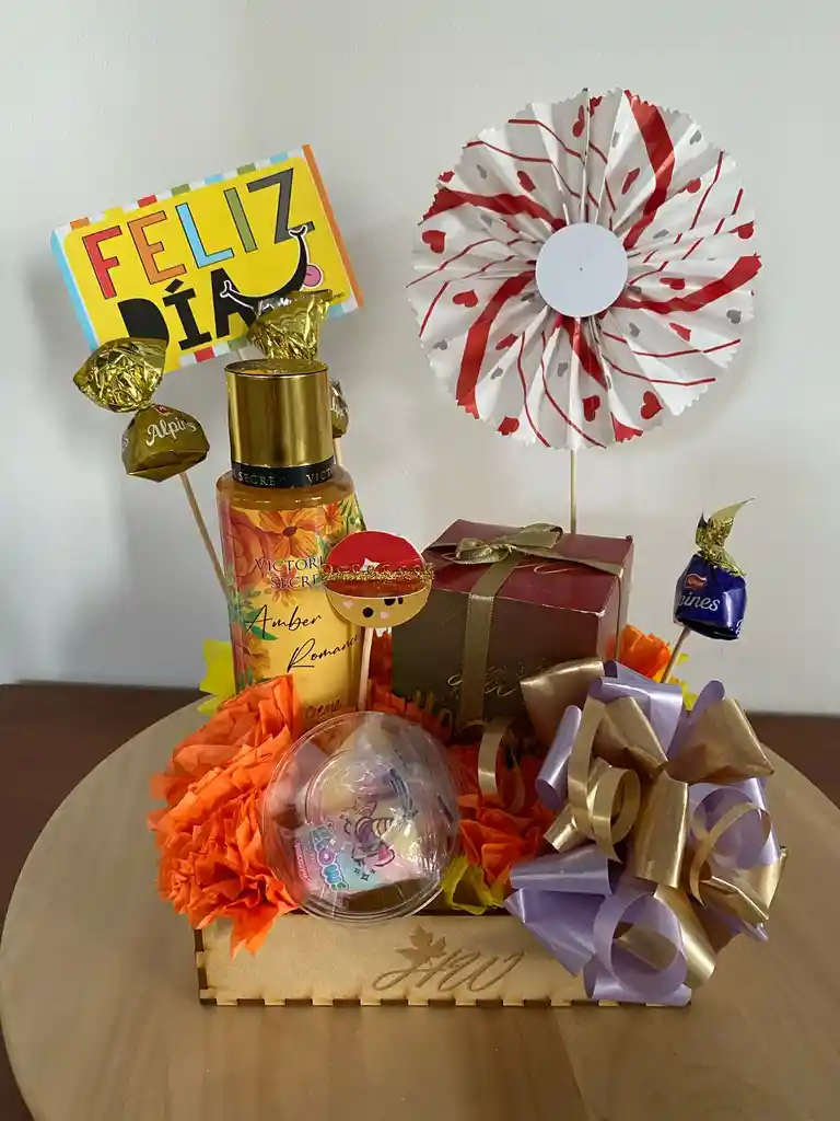 Ancheta De Regalo Con Vela Aromatica Y Splash