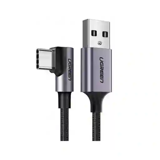 Cable Usb A Usb C 90° Ugreen 480 Mbps Carga Rápida 18w Nylon Trenzado 2m